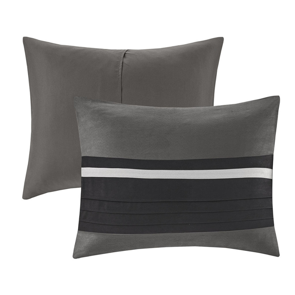 7 PC Pieced Faux Suede Comforter Set