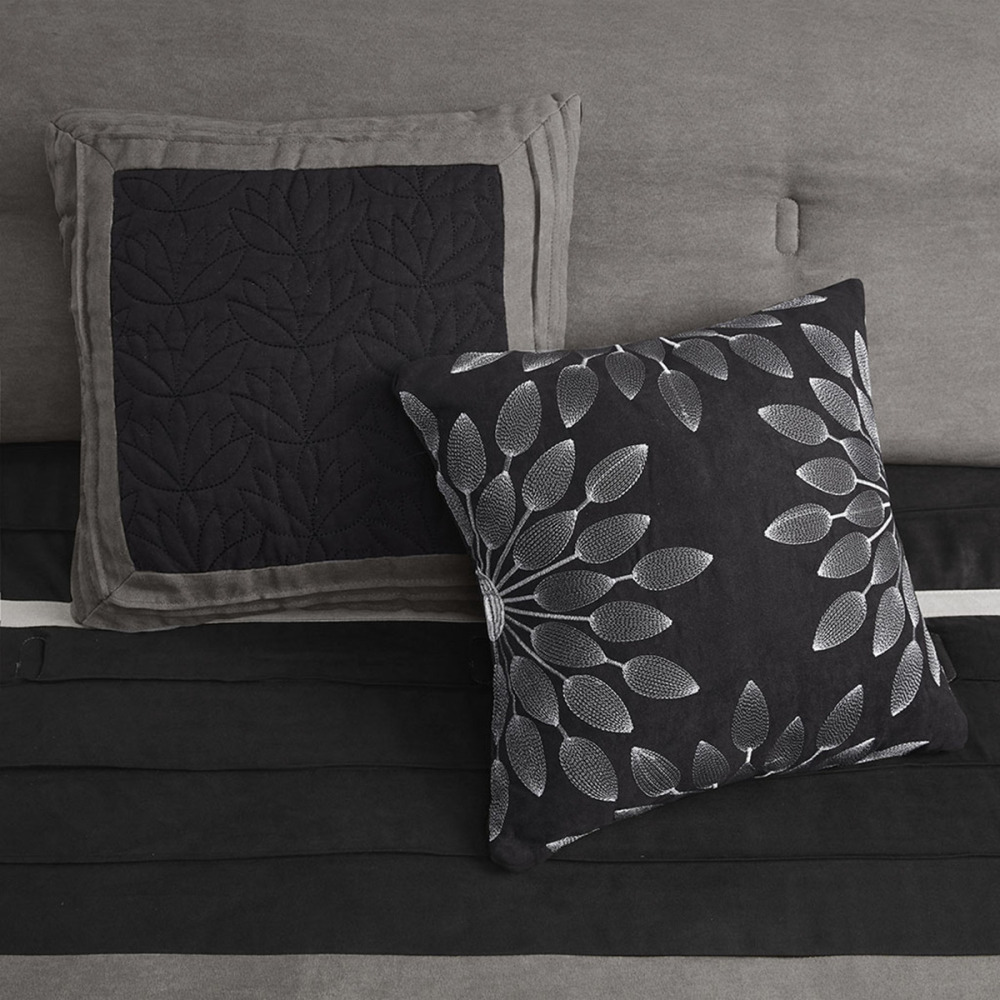 7 PC Pieced Faux Suede Comforter Set