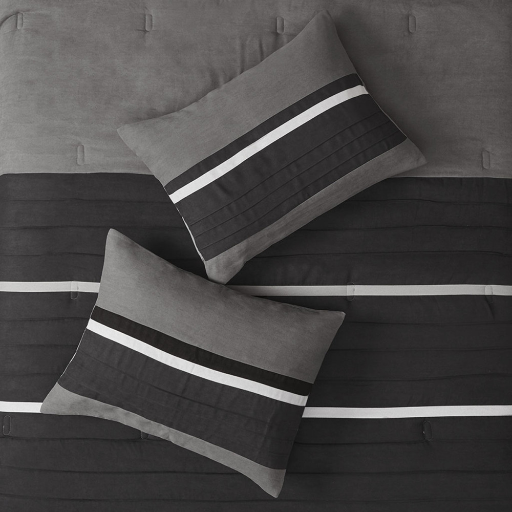 7 PC Pieced Faux Suede Comforter Set
