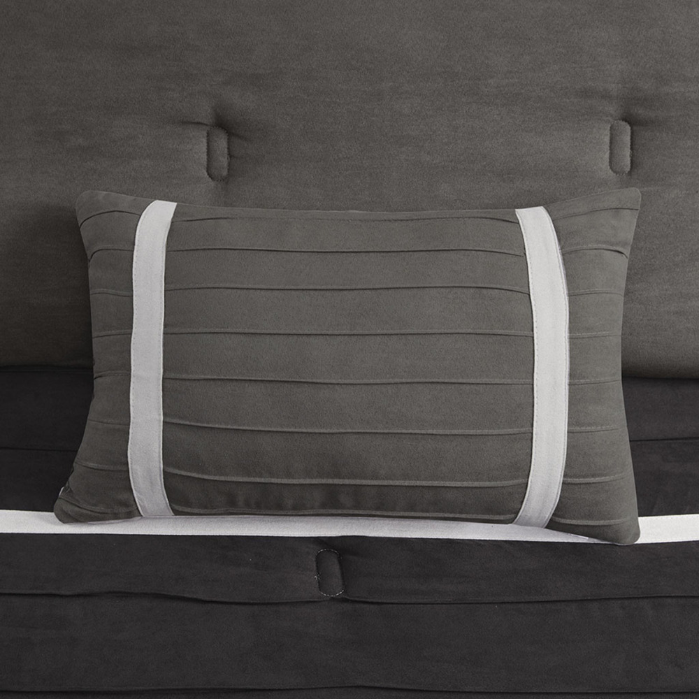 7 PC Pieced Faux Suede Comforter Set