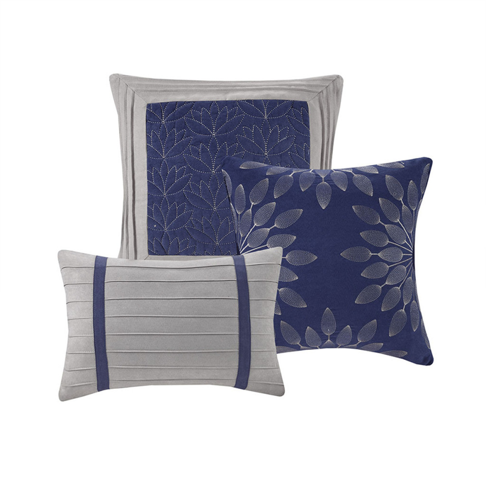 7 PC Pieced Faux Suede Comforter Set