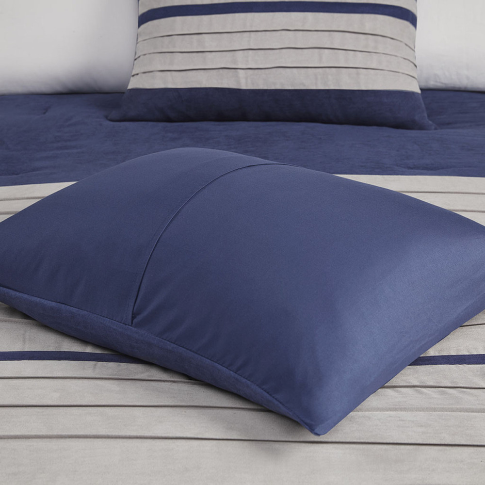 7 PC Pieced Faux Suede Comforter Set