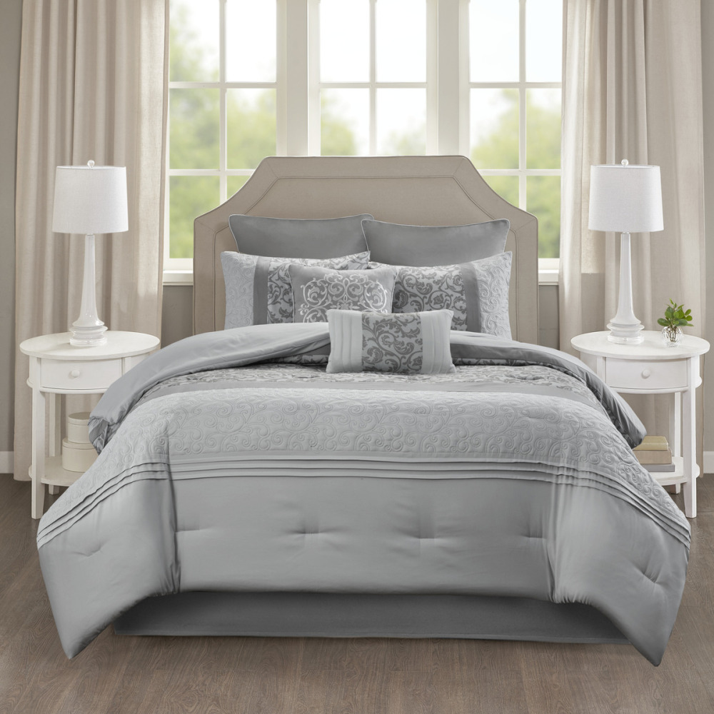 Embroidered 8 Piece Comforter Set