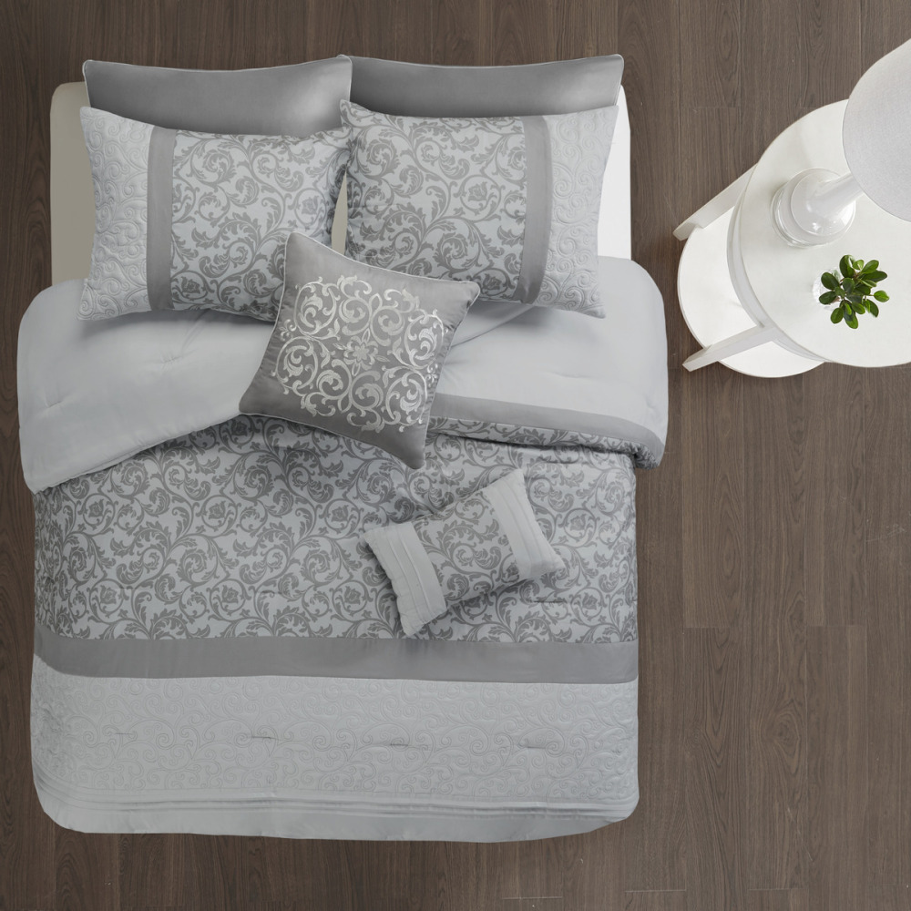 Embroidered 8 Piece Comforter Set