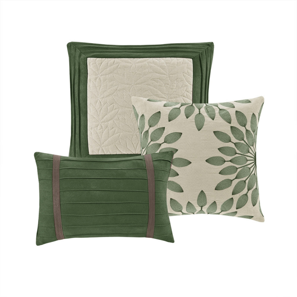 7 PC Pieced Faux Suede Comforter Set