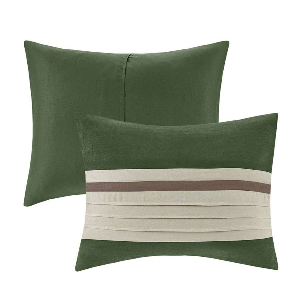 7 PC Pieced Faux Suede Comforter Set