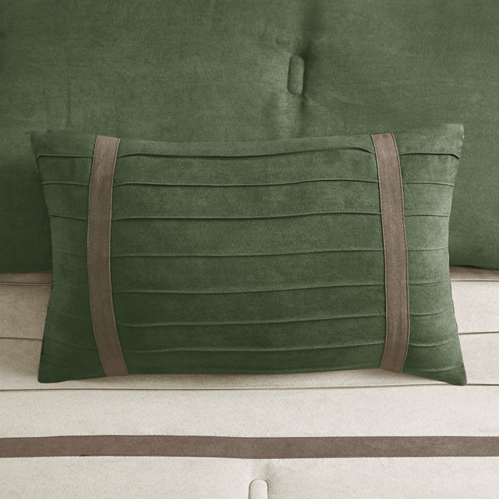 7 PC Pieced Faux Suede Comforter Set