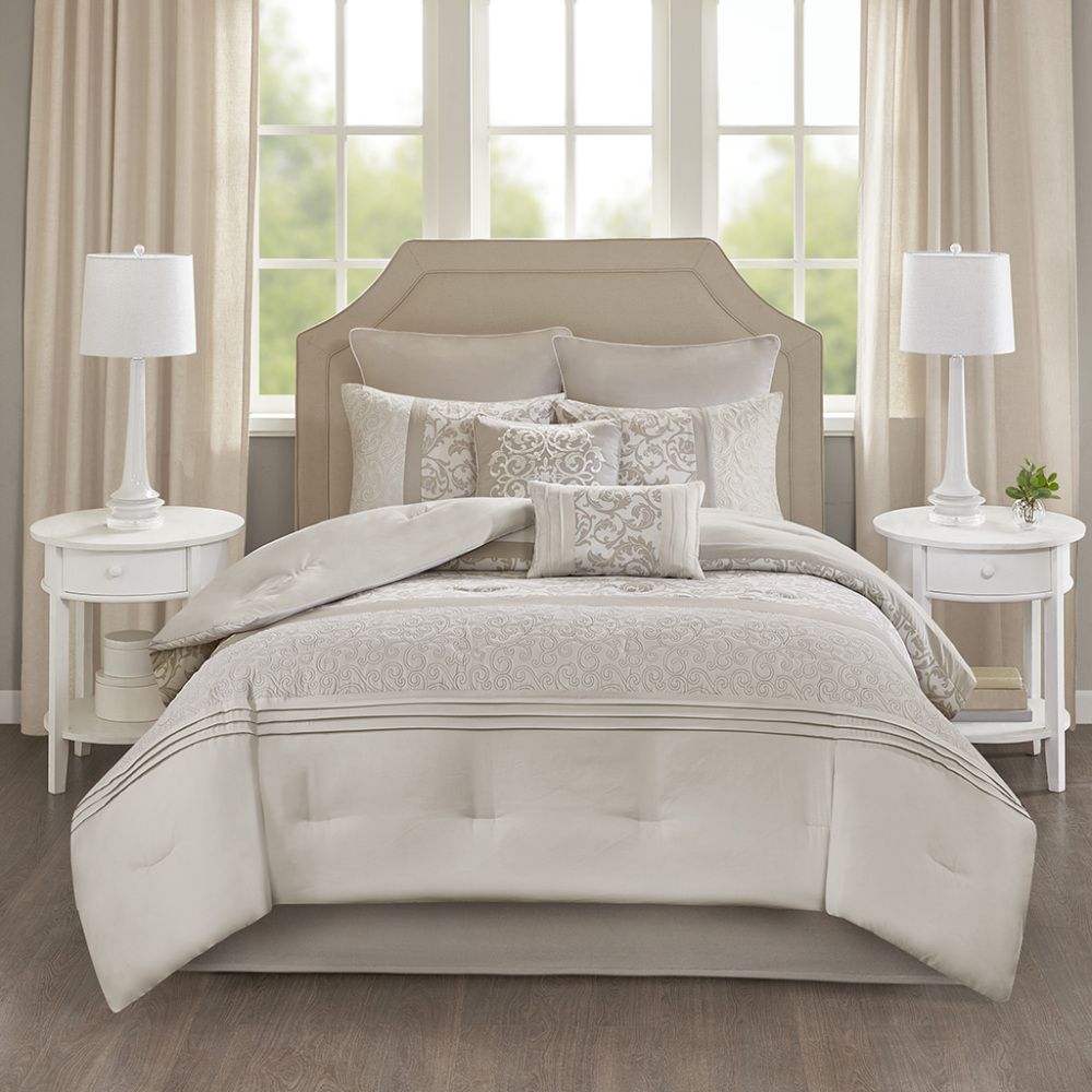 Embroidered 8 Piece Comforter Set