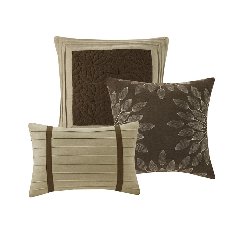 7 PC Pieced Faux Suede Comforter Set