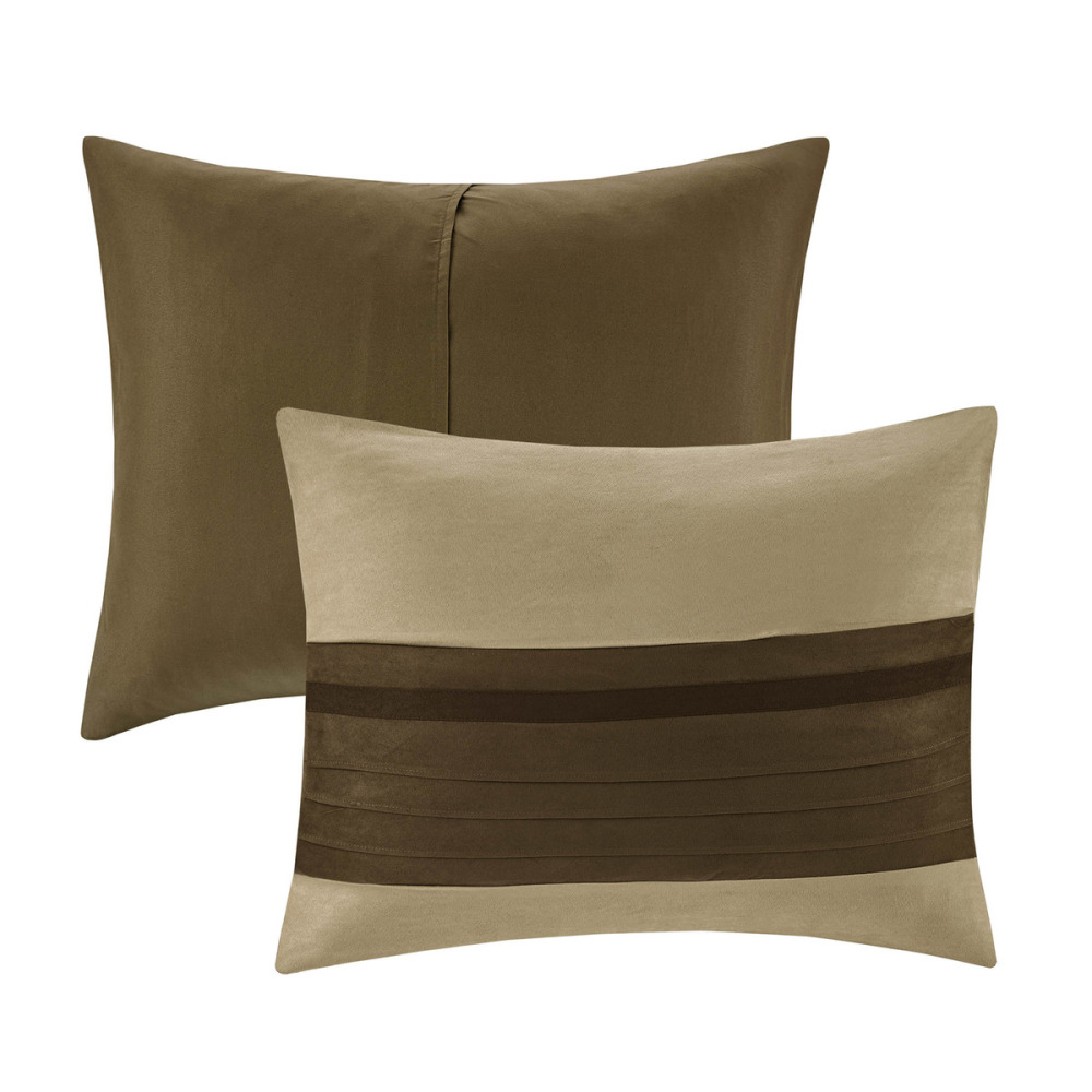 7 PC Pieced Faux Suede Comforter Set