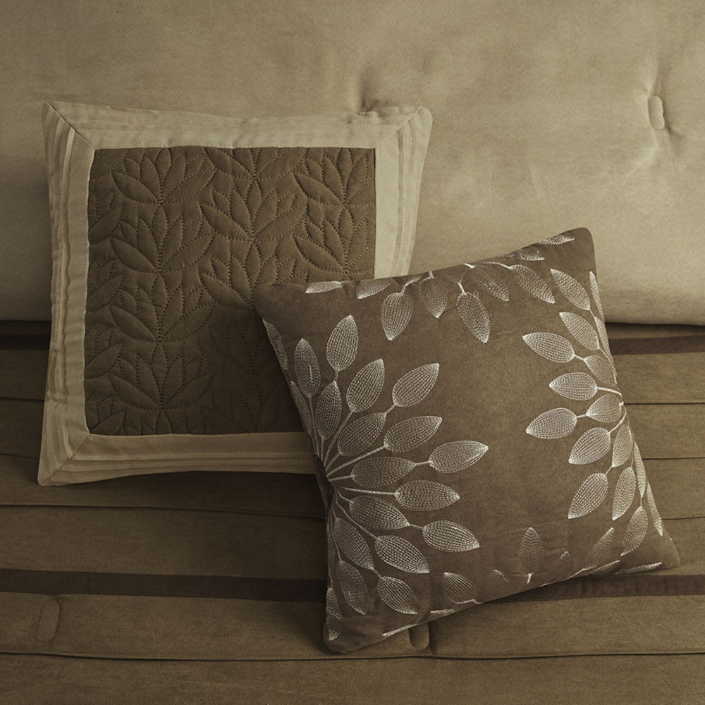 7 PC Pieced Faux Suede Comforter Set