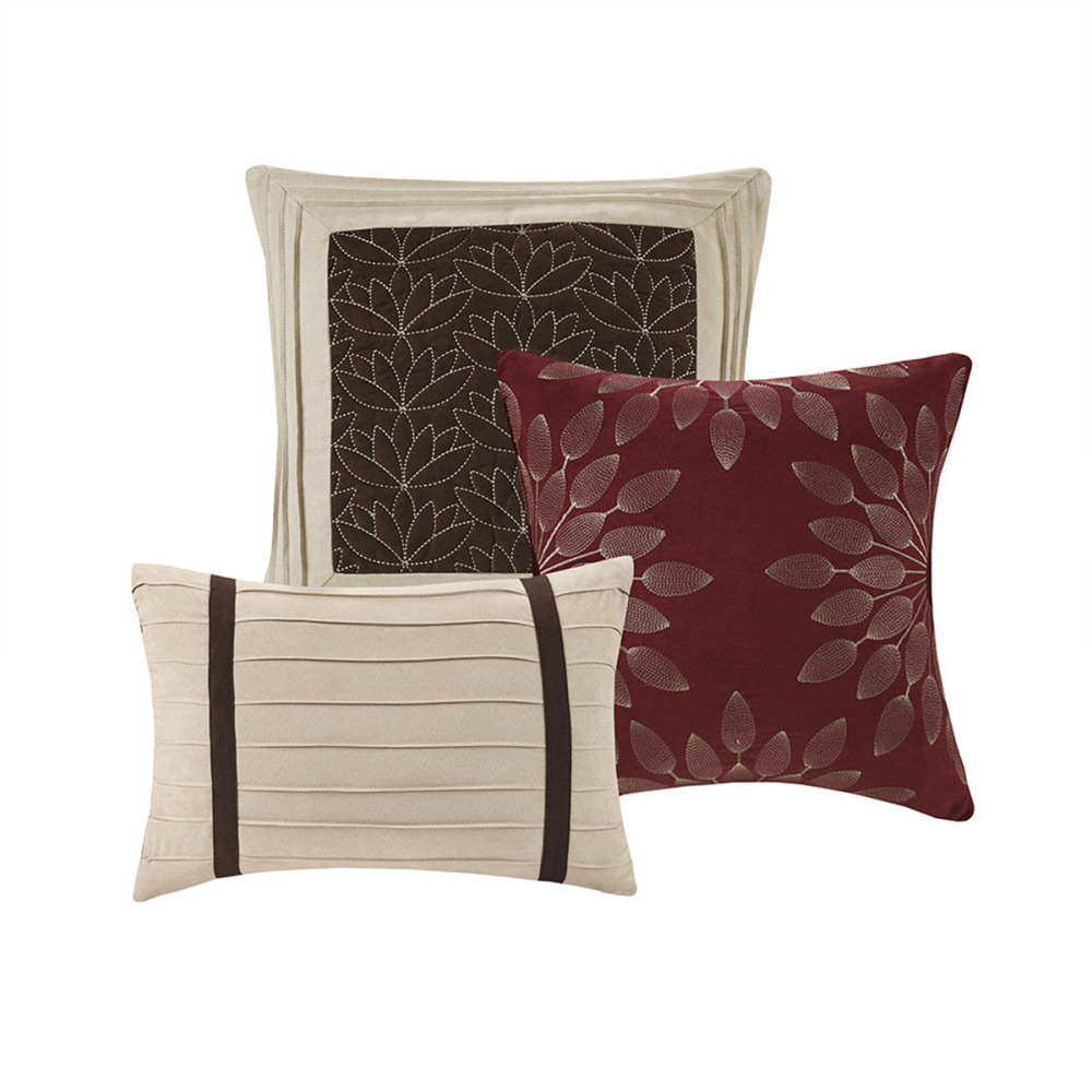 7 PC Pieced Faux Suede Comforter Set