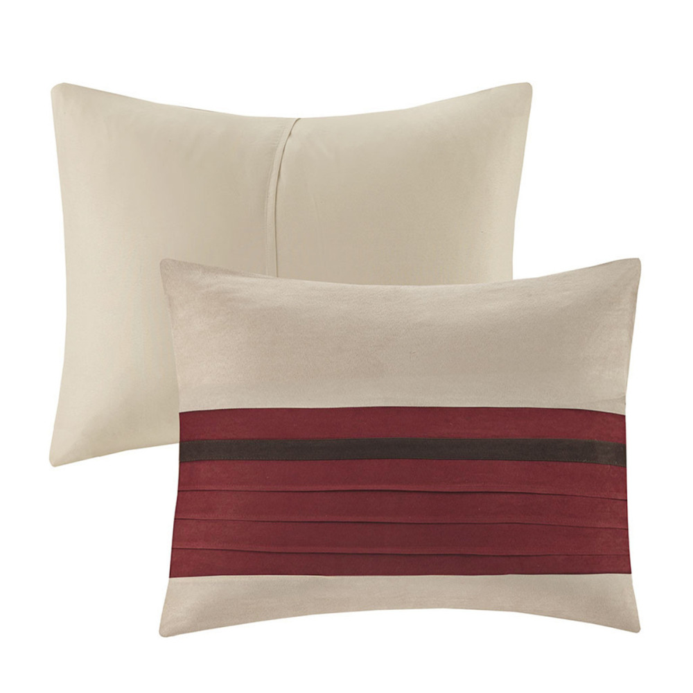 7 PC Pieced Faux Suede Comforter Set