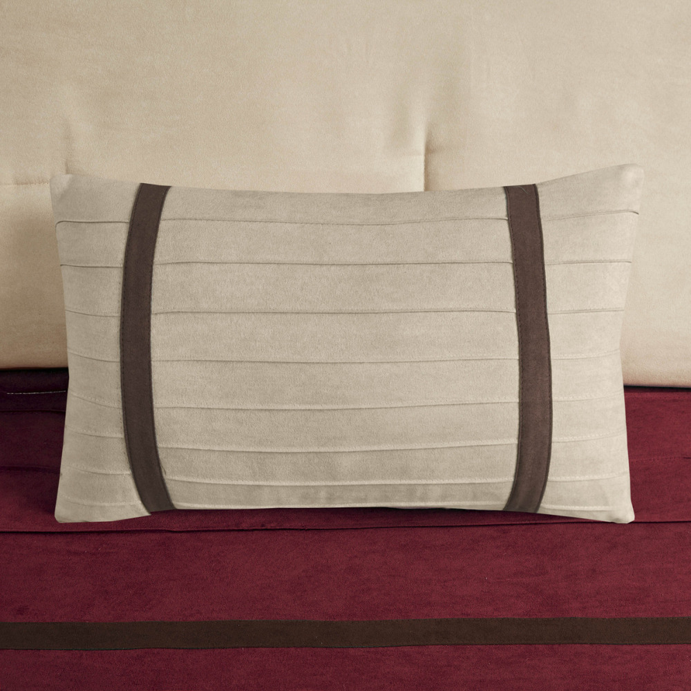 7 PC Pieced Faux Suede Comforter Set