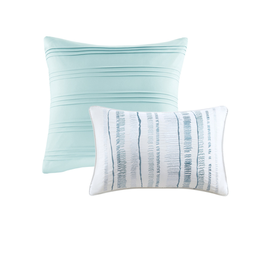 8 Piece Printed Seersucker Comforter and Quilt Set Collection
