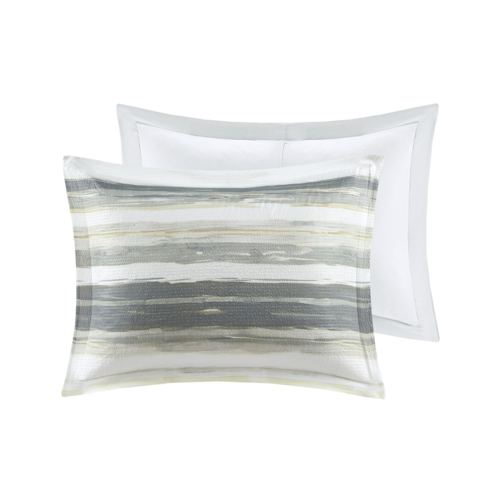 8 Piece Printed Seersucker Comforter and Quilt Set Collection
