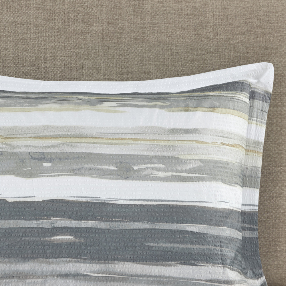8 Piece Printed Seersucker Comforter and Quilt Set Collection