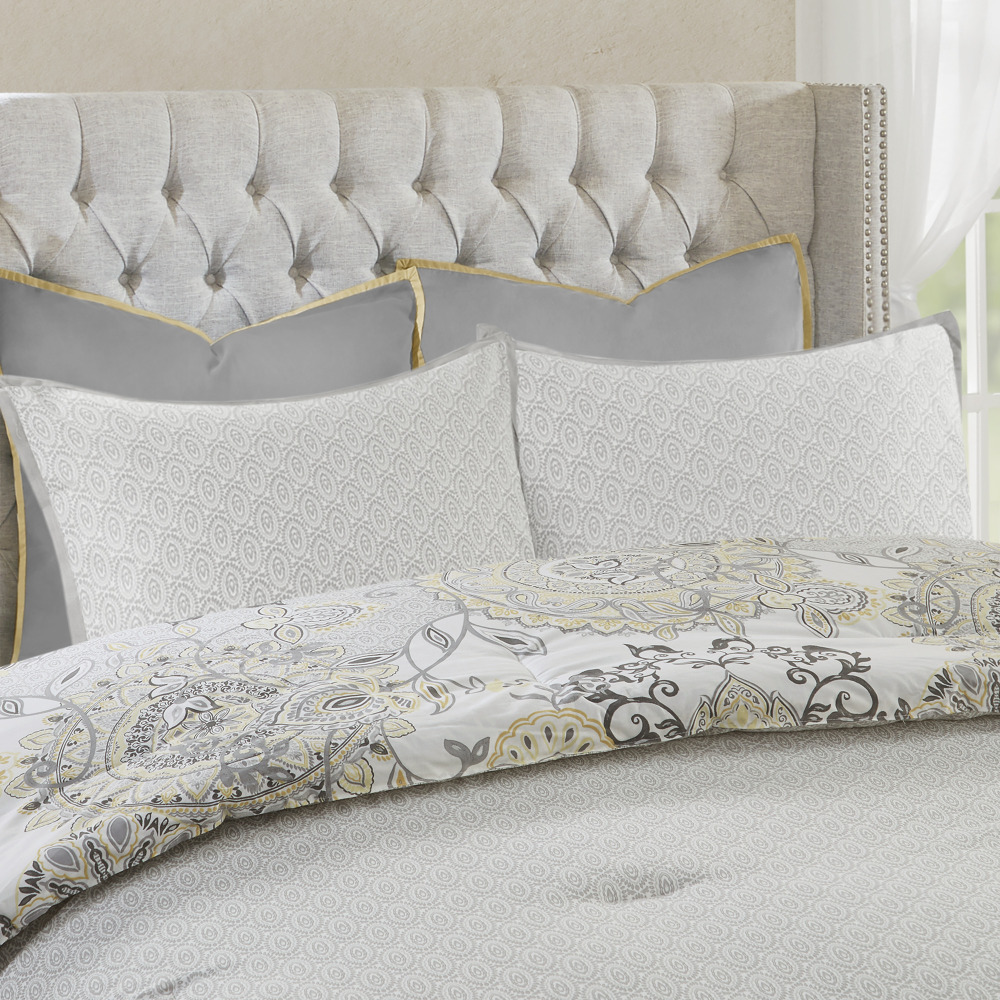 8 Piece Cotton Floral Printed Reversible Comforter Set