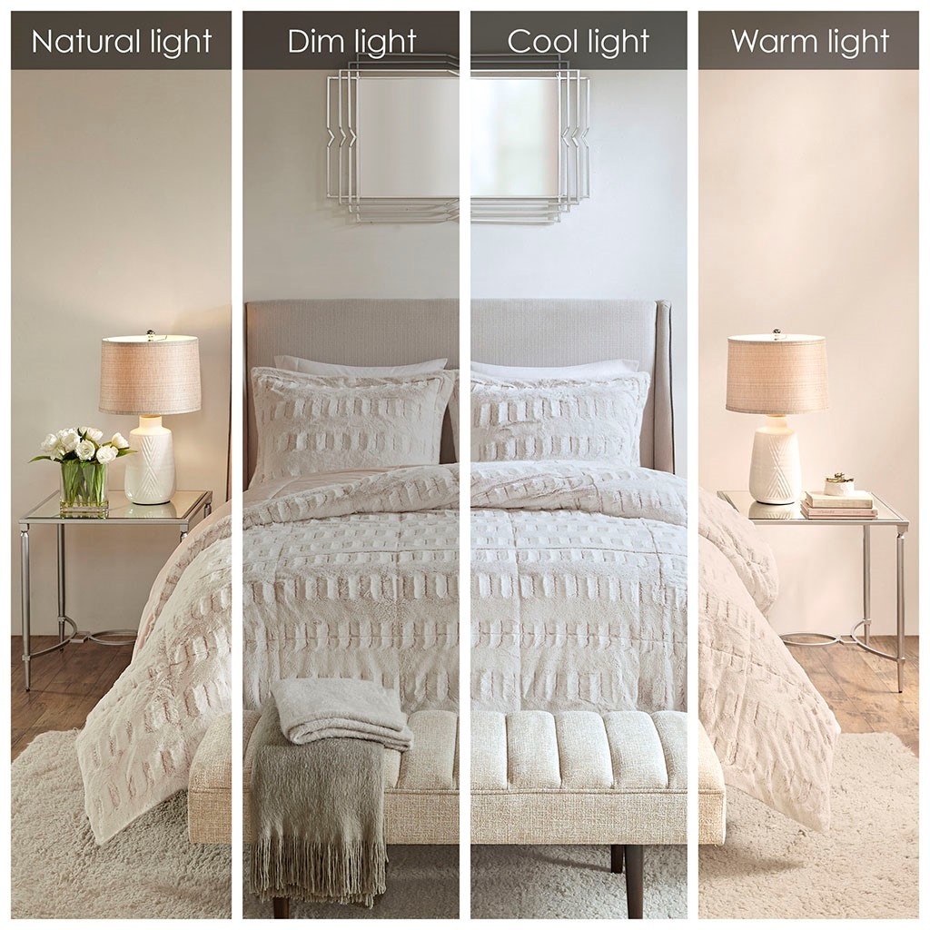 Back Print Long Fur Comforter Mini Set