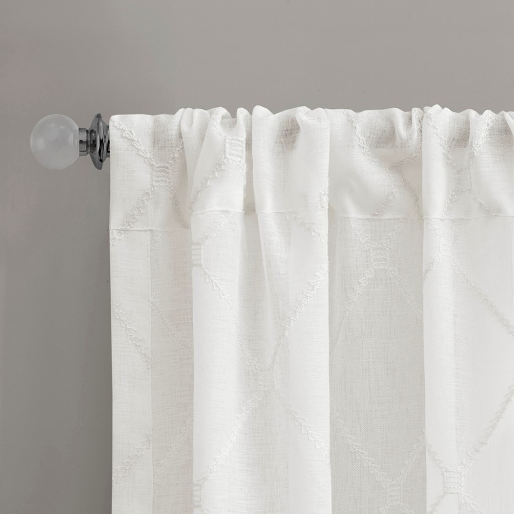 Diamond Sheer Window Curtain Panel(Only 1 Pc Panel)