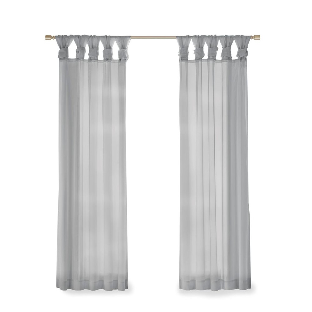 2 Pcs Twist Tab Voile Sheer Window Pair