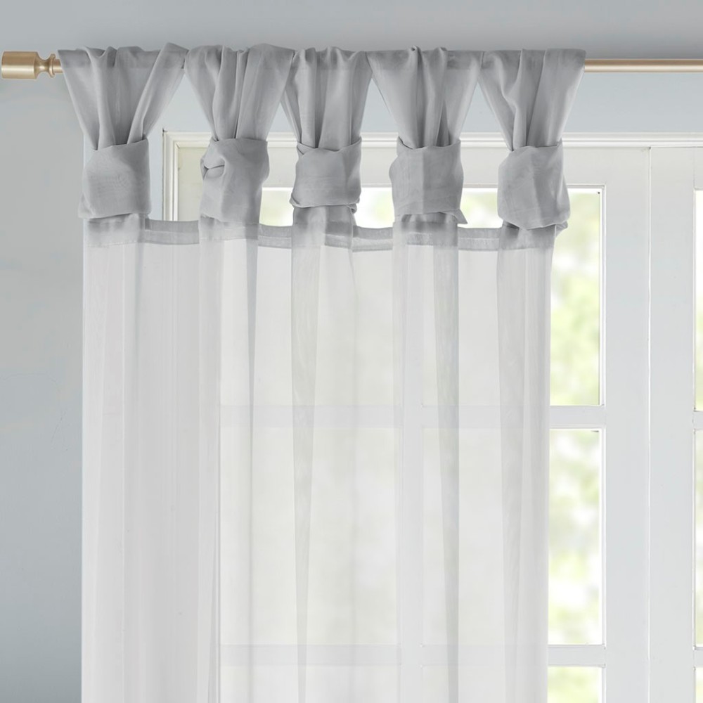 2 Pcs Twist Tab Voile Sheer Window Pair