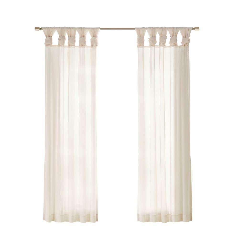 2 Pcs Twist Tab Voile Sheer Window Pair