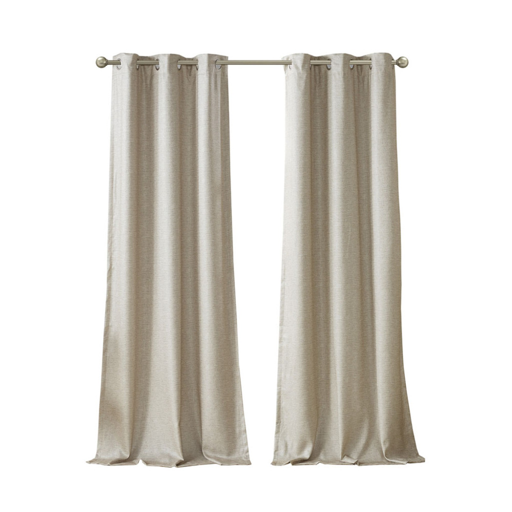 Tonal Printed Faux Silk Total Blackout Curtain Panel Pair(2 Pcs Window Panels)
