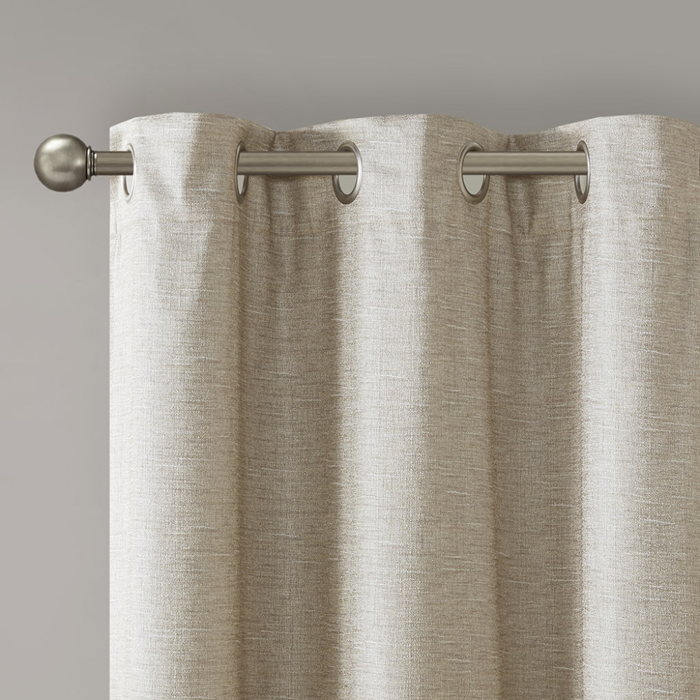 Tonal Printed Faux Silk Total Blackout Curtain Panel Pair(2 Pcs Window Panels)