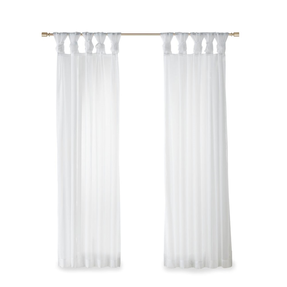 2 Pcs Twist Tab Voile Sheer Window Pair