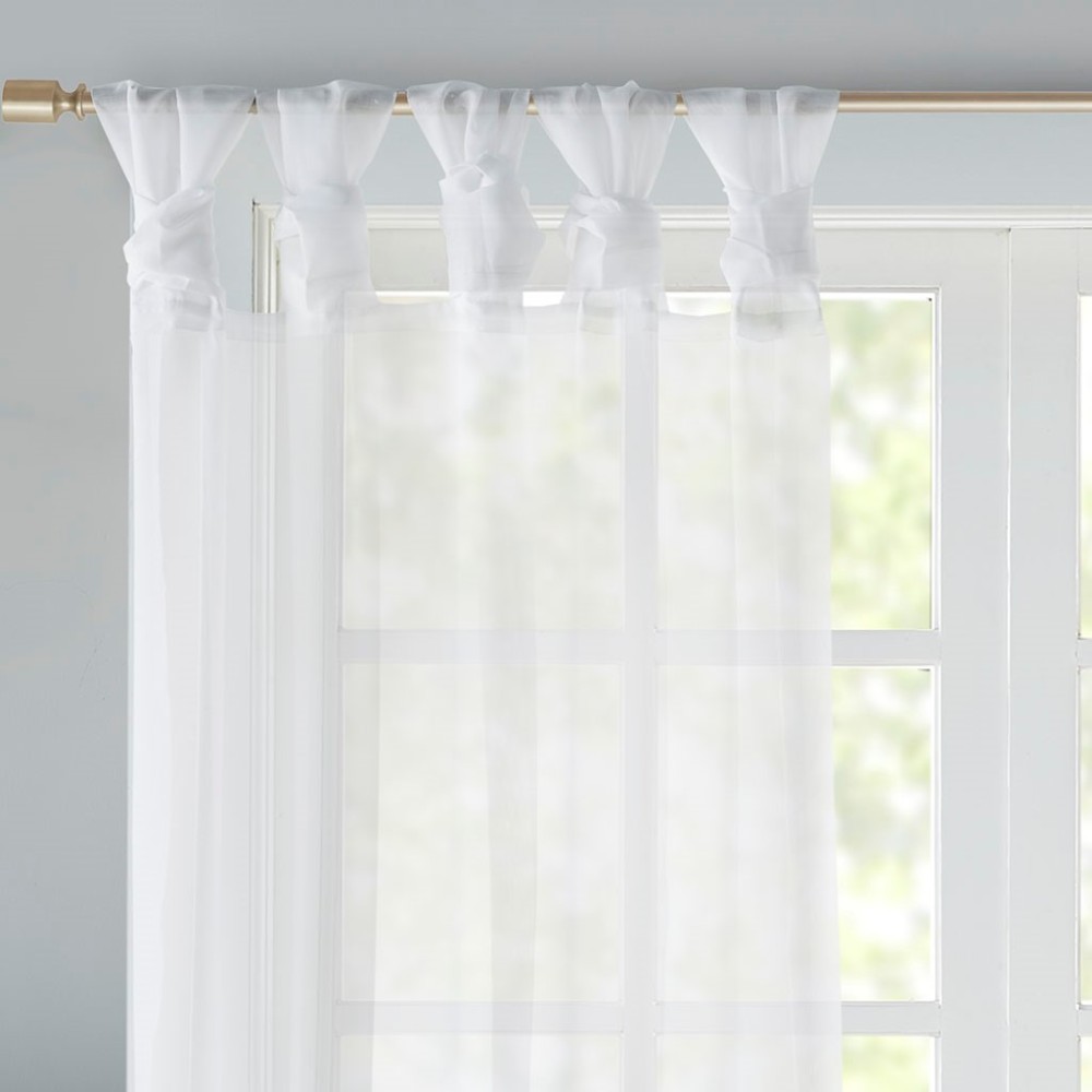 2 Pcs Twist Tab Voile Sheer Window Pair