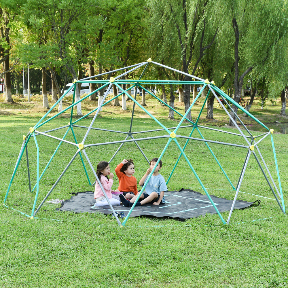 12ft Geometric Dome Climber Play Center, Kids Climbing Dome Tower, Rust & UV Resistant Steel Supporting 1000 LBS