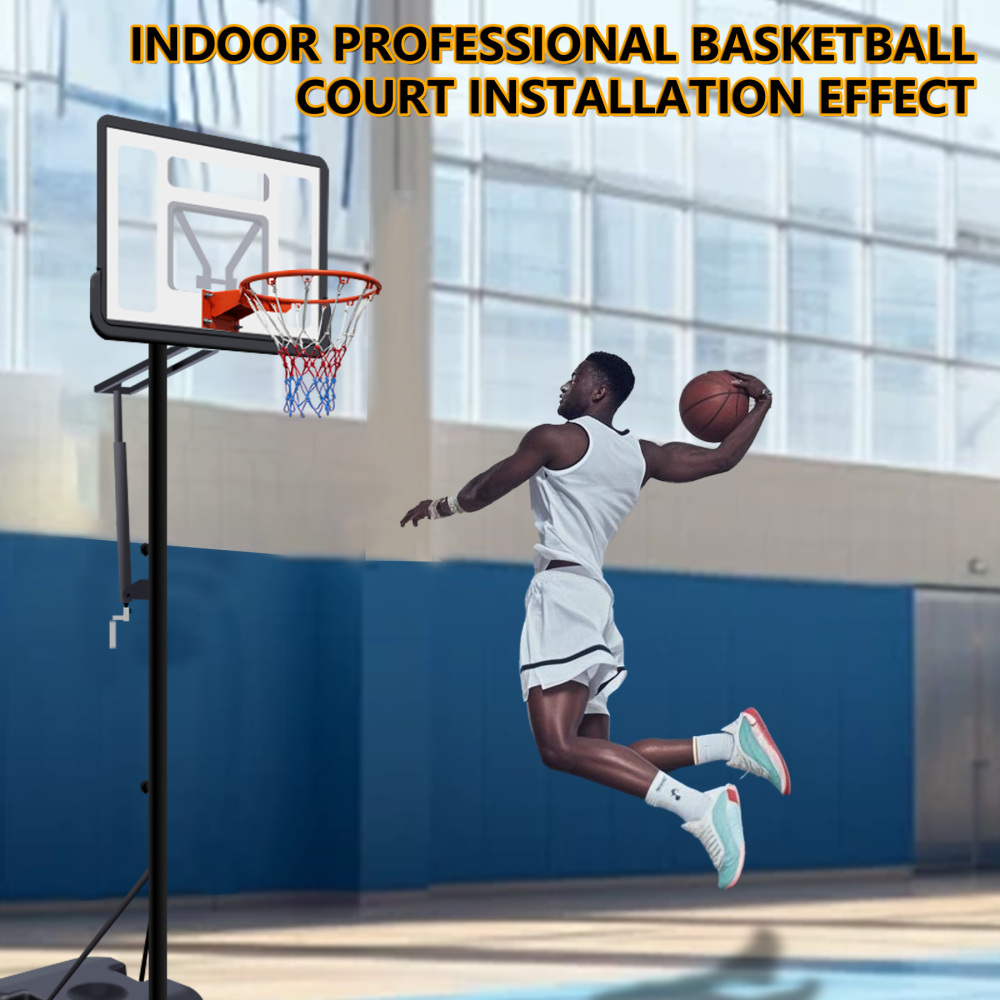 Portable Basketball Hoop for Youth Adults & Kids,Adjustable Height 6.89 ft to 10.01 ft,34 inch Backboard with Rebound System, Indoor/Outdoor Basketball Goal with Water/Sand Base, Wheels for Easy Move