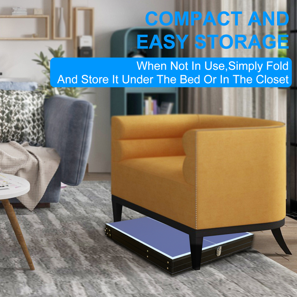 4.5ft Table Tennis Table Foldable & Portable Ping Pong Table Set with Net and 2 Ping Pong Paddles for Indoor Outdoor Game