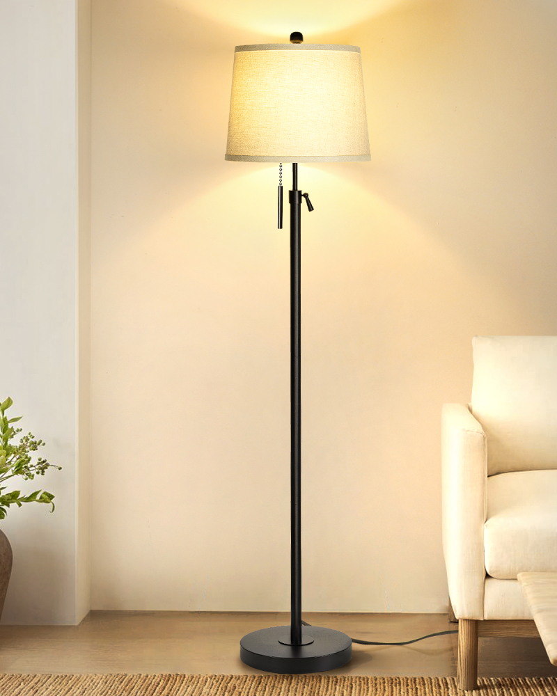 Metal & Fabric Shade Floor Lamp