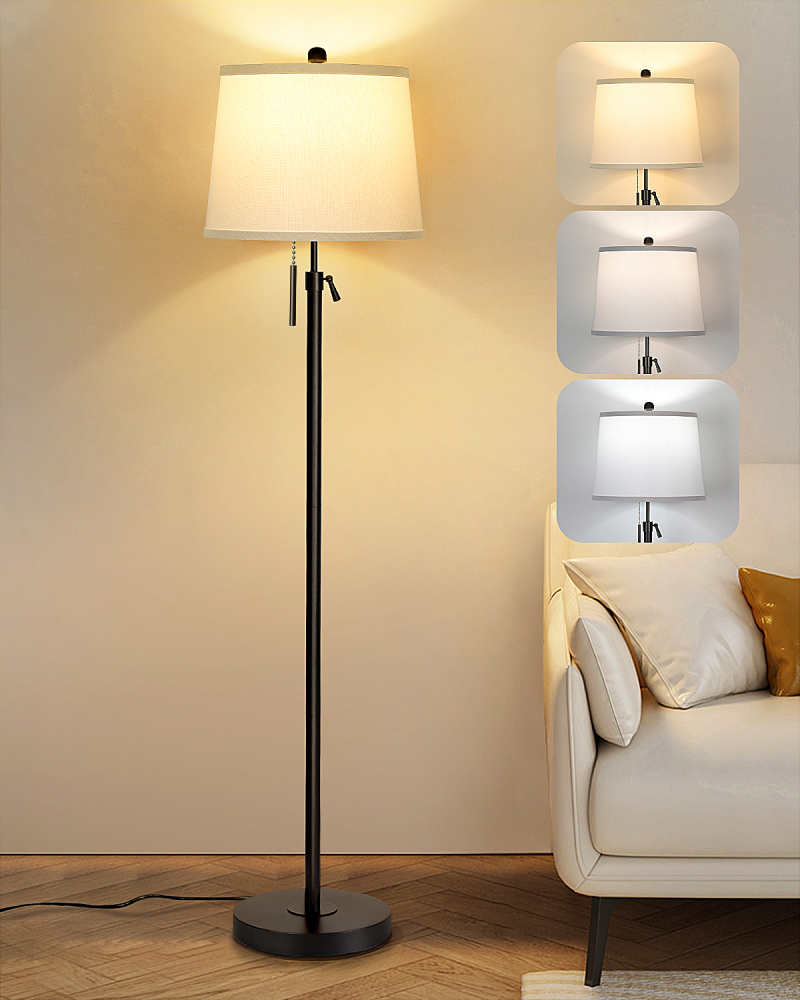 Metal & Fabric Shade Floor Lamp
