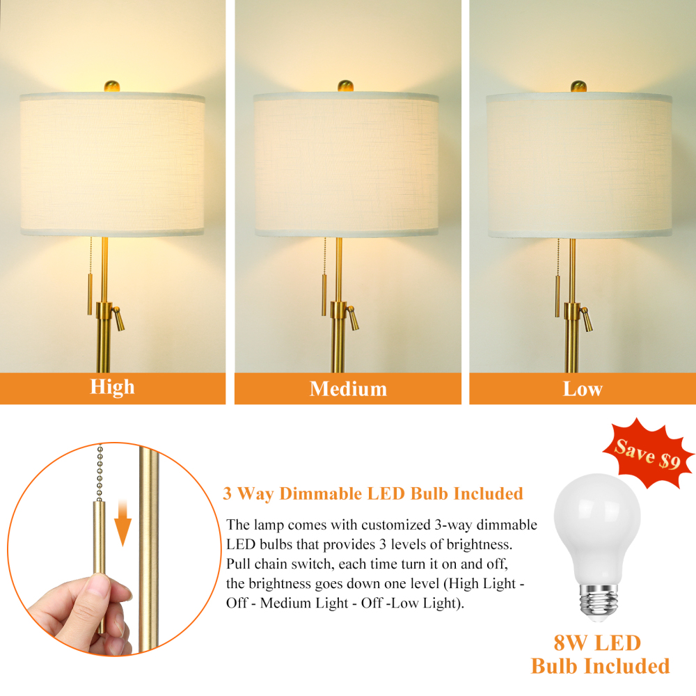Liftable floor lamp, 55-65 inches