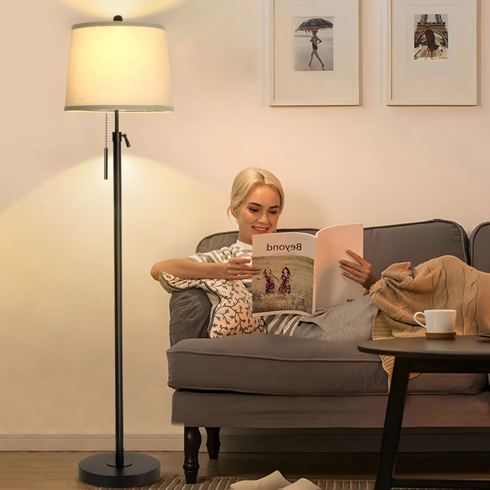 Metal & Fabric Shade Floor Lamp