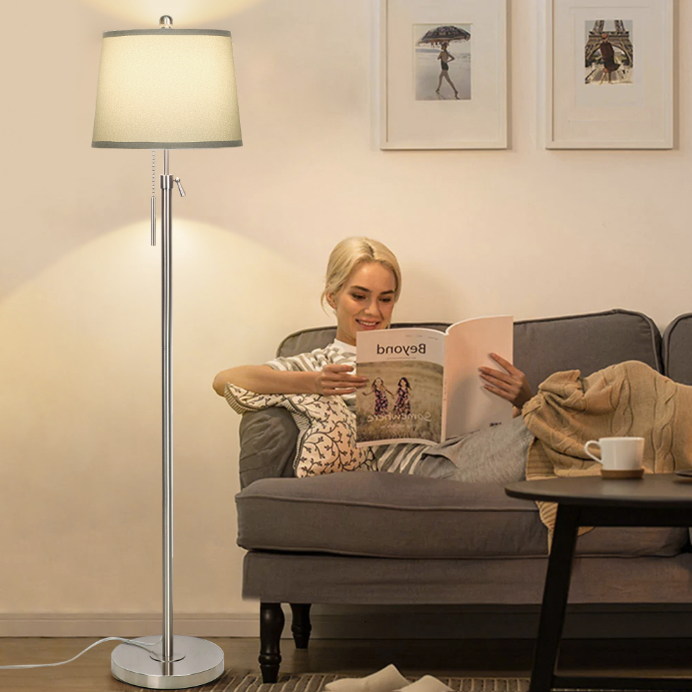 Metal & Fabric Shade Floor Lamp