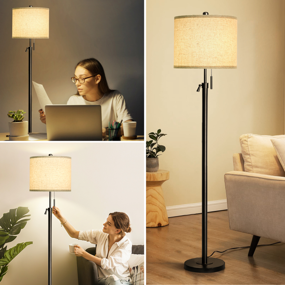 Liftable floor lamp, 55-65 inches