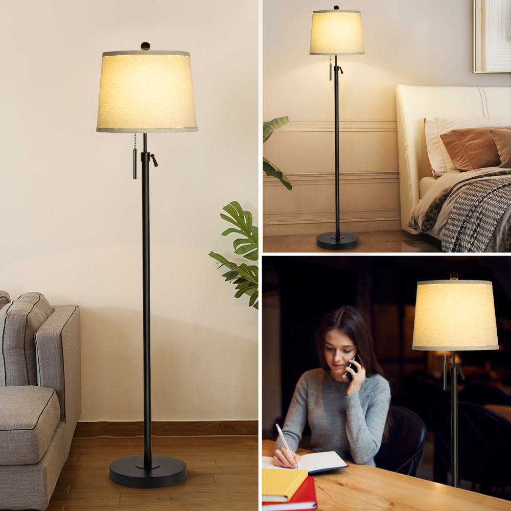 Metal & Fabric Shade Floor Lamp