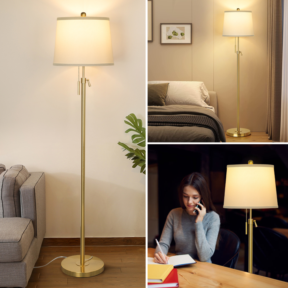 Metal & Fabric Shade Floor Lamp