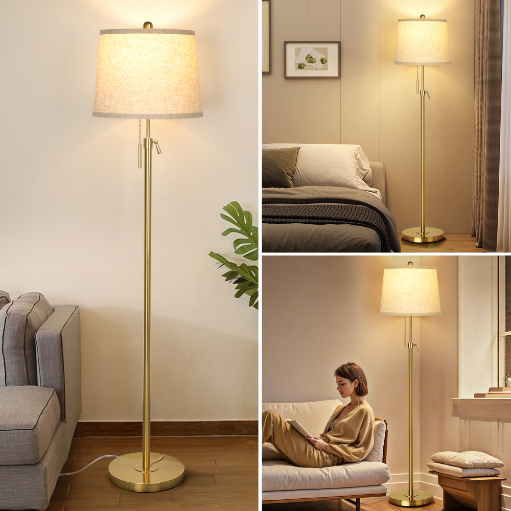 Metal & Fabric Shade Floor Lamp