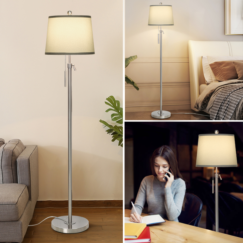 Metal & Fabric Shade Floor Lamp