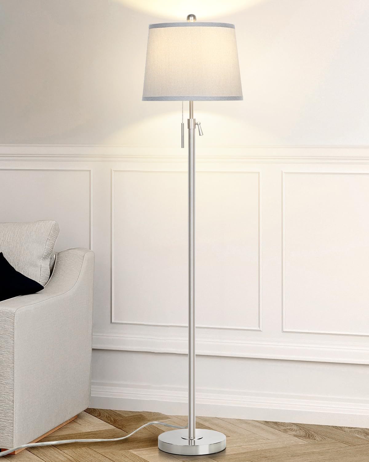 Metal & Fabric Shade Floor Lamp