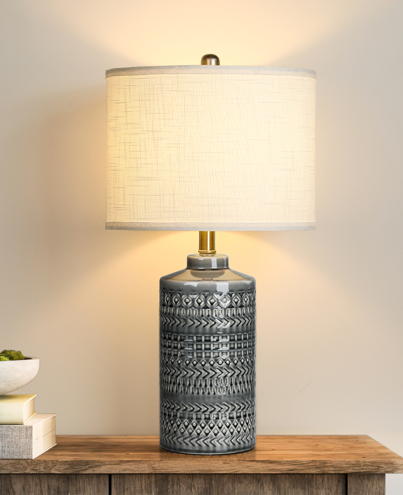 Straight Ceramic Table Lamp 25in