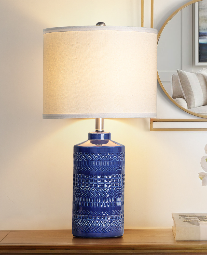 Straight Ceramic Table Lamp 25in