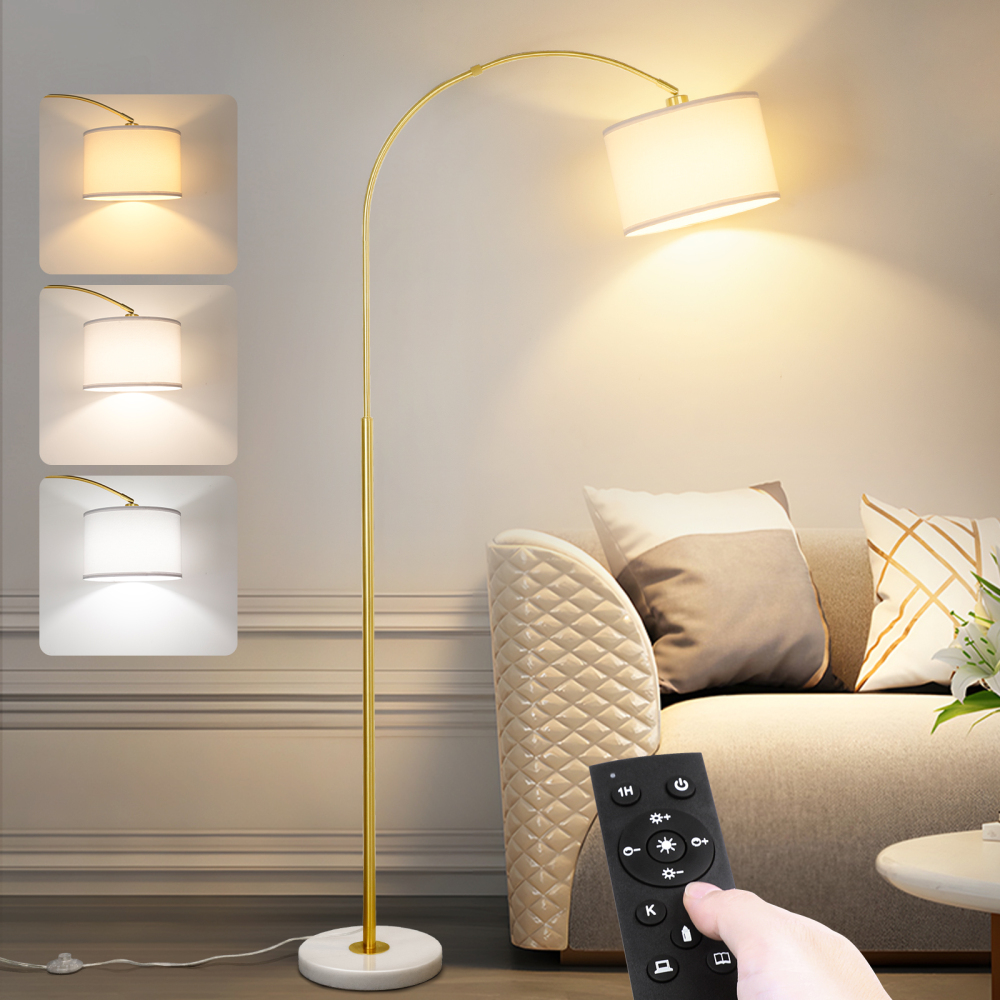 Arc floor lamp with remote control bulb