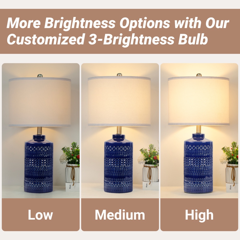Straight Ceramic Table Lamp 25in