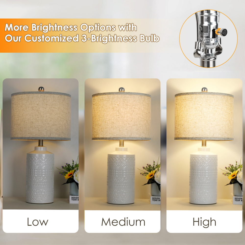 Straight Ceramic Table Lamp 25in